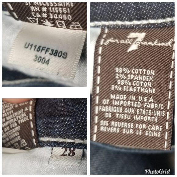 7FAM Dojo Boot Cut Dark Wash White Stitch 28 by 29 - Picture 5 of 6